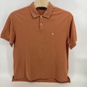 Brooks Brothers 346 Polo Shirt Men XL Orange Original Fit Cotton Casual